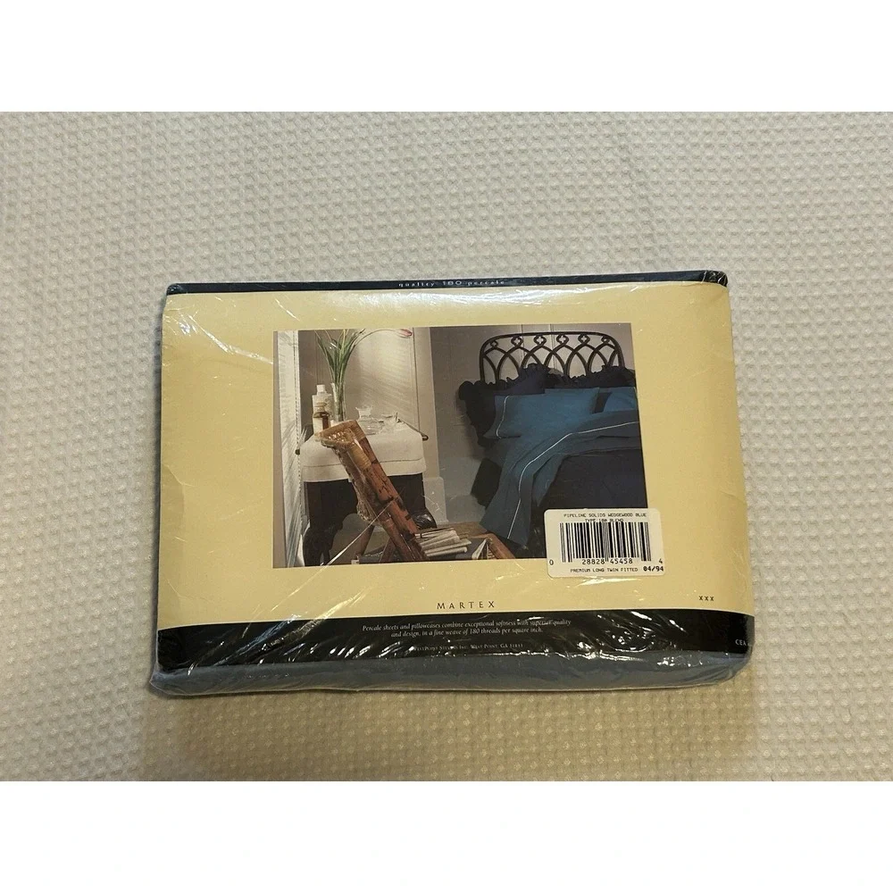 Martex Vintage- NEW - Premium Long Twin Fitted Sheet - Wedgwood Blue Deep Fitted